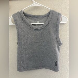 Free People Gray Ribbed Sleeveless Tank